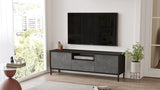 TV -Möbel Modena Silber Black Melamin 140x46.4x35,5 cm