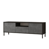 TV -Möbel Modena Silber Black Melamin 140x46.4x35,5 cm