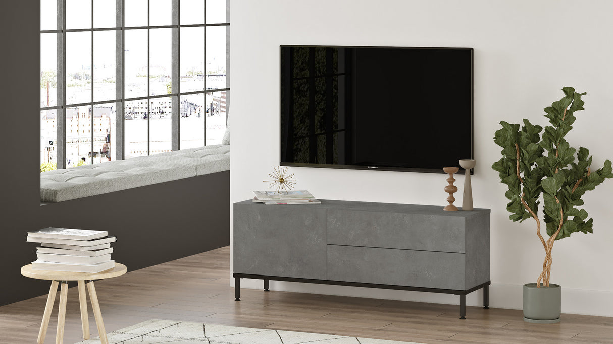 TV -Möbel Mistral Silber Black Melamin 120x46.4x35,5 cm