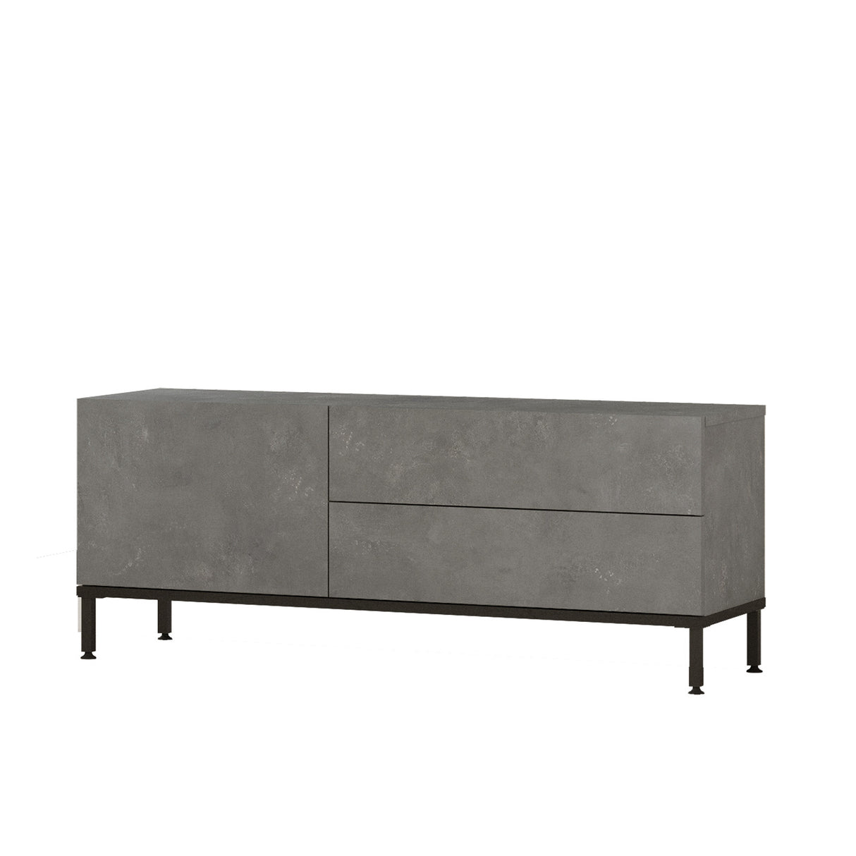 TV -Möbel Mistral Silber Black Melamin 120x46.4x35,5 cm