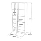 Bücherregal Thule Eik White Melamin 75.6x160x25 cm