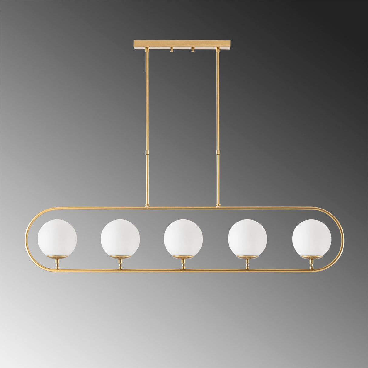 Hanglamp 5-lichts Goud Beige Glas Lucent