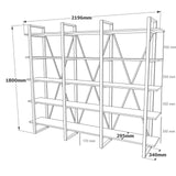 Bücherregal Lyra Atlantic Pine Melamin 219,6x180x34 cm