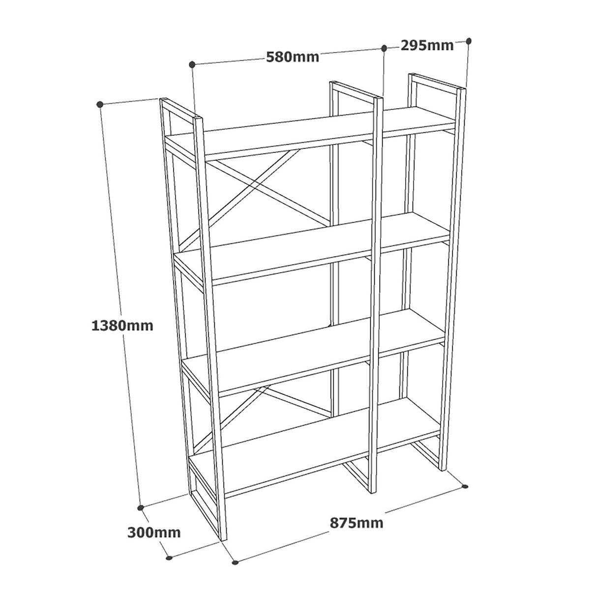 Bücherregal Cascade Atlantic Pine Melamin 87,5x138x30 cm