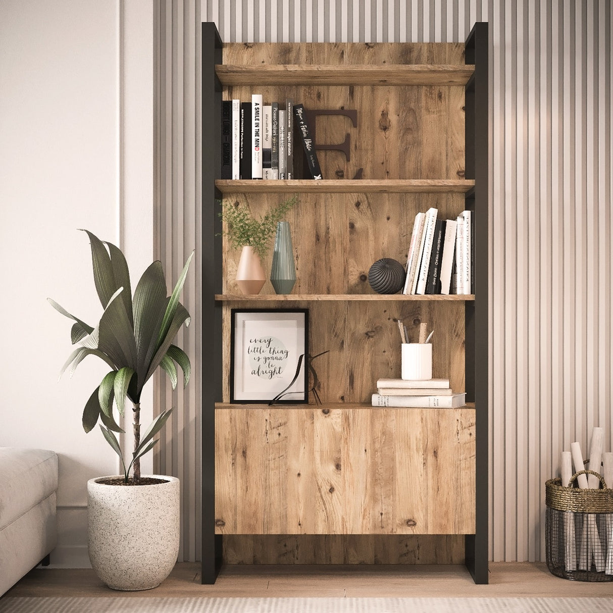 Bücherregal Lyra Atlantic Pine Melamin 90x180x34 cm