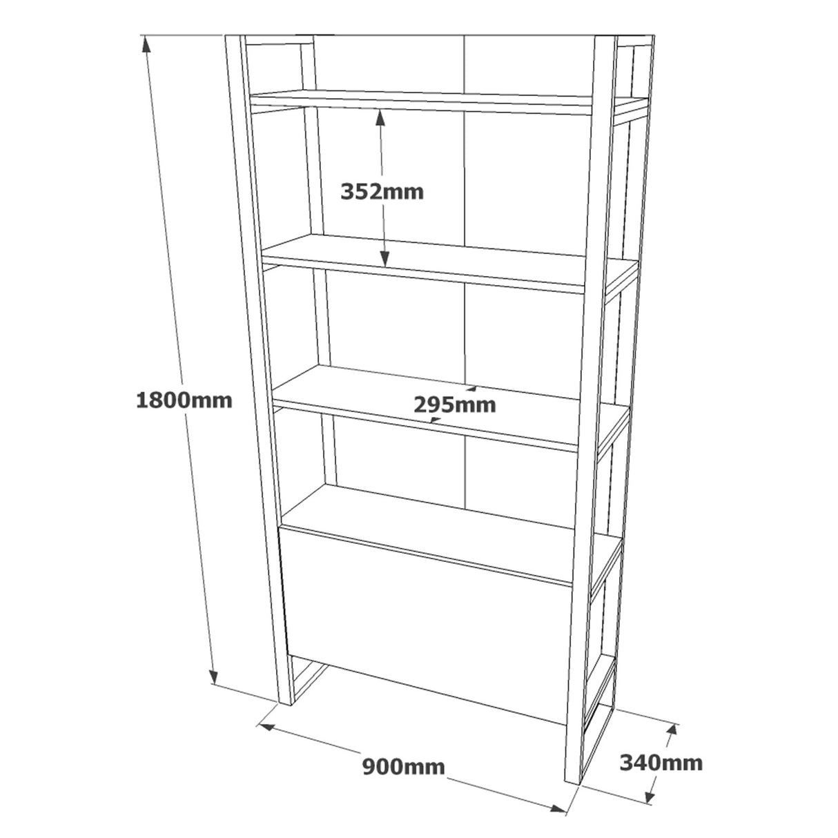 Bücherregal Lyra Atlantic Pine Melamin 90x180x34 cm