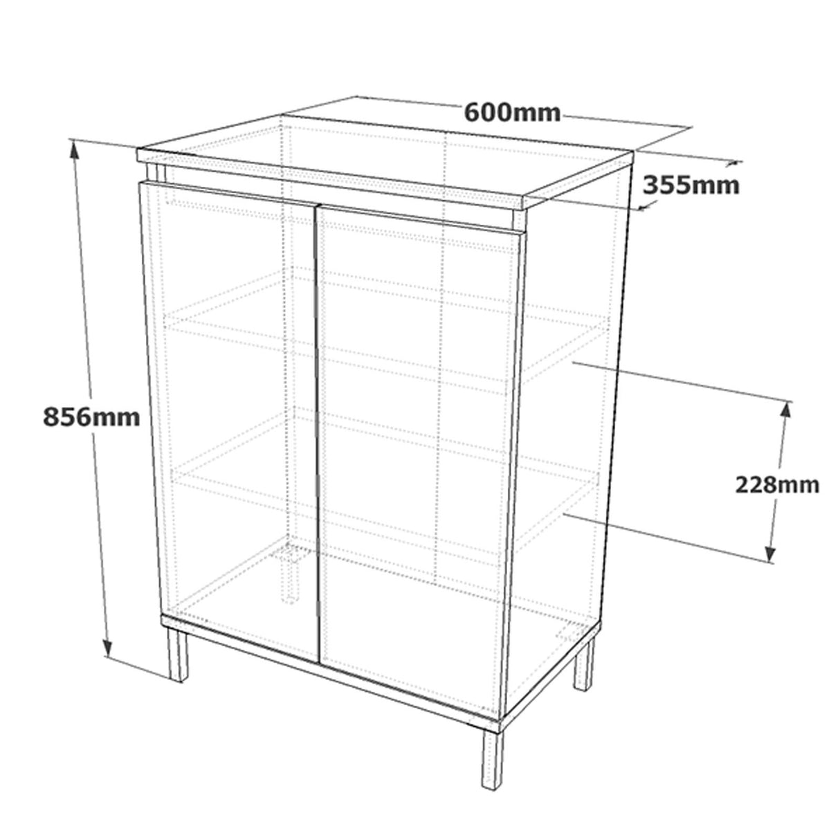 Wandschrank Indigo Braun Anthrazit Melamin 60x85.6x35,5 cm