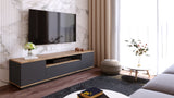 TV -Möbel Vesper Atlantic Pine Holz Anthrazit Melamin 180x44.6x44.5 cm