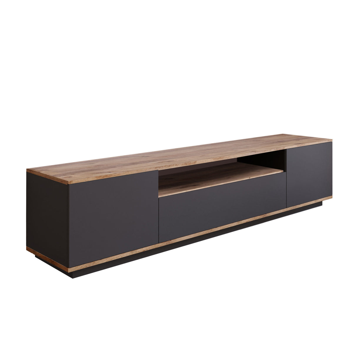 TV -Möbel Vesper Atlantic Pine Holz Anthrazit Melamin 180x44.6x44.5 cm