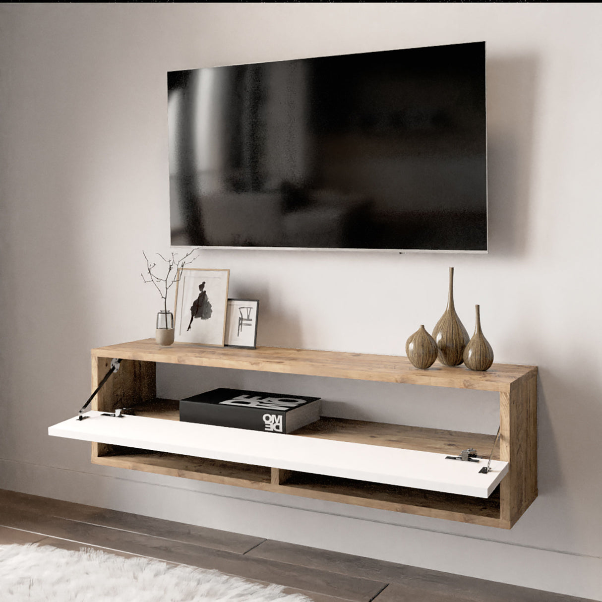 TV -Möbel Elba Atlantic Pine mit Melamine 100x29.1x31.6 cm