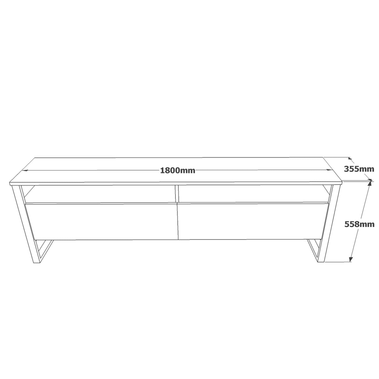 TV -Möbel Set Sable Atlantic Pine Melamin 180x56x35,5 cm