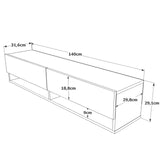 TV -Möbel Santana Atlantic Pine Melamin 140x29.1x31.6 cm