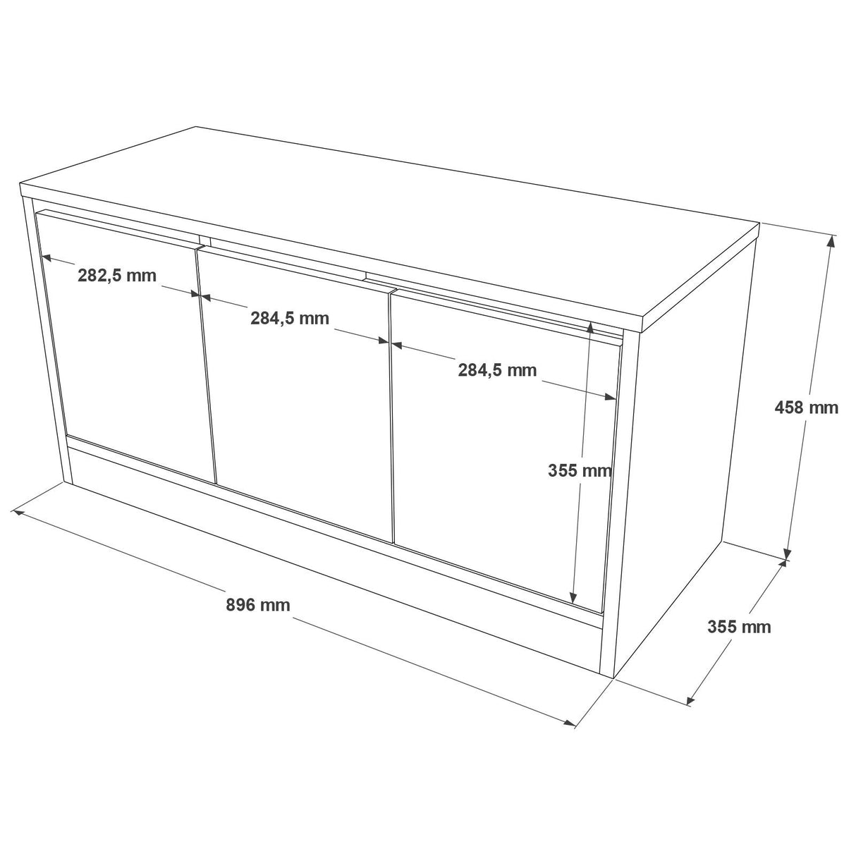 Schuhschrank Aquila weißes Melamin 89,6x45.8x35,5 cm