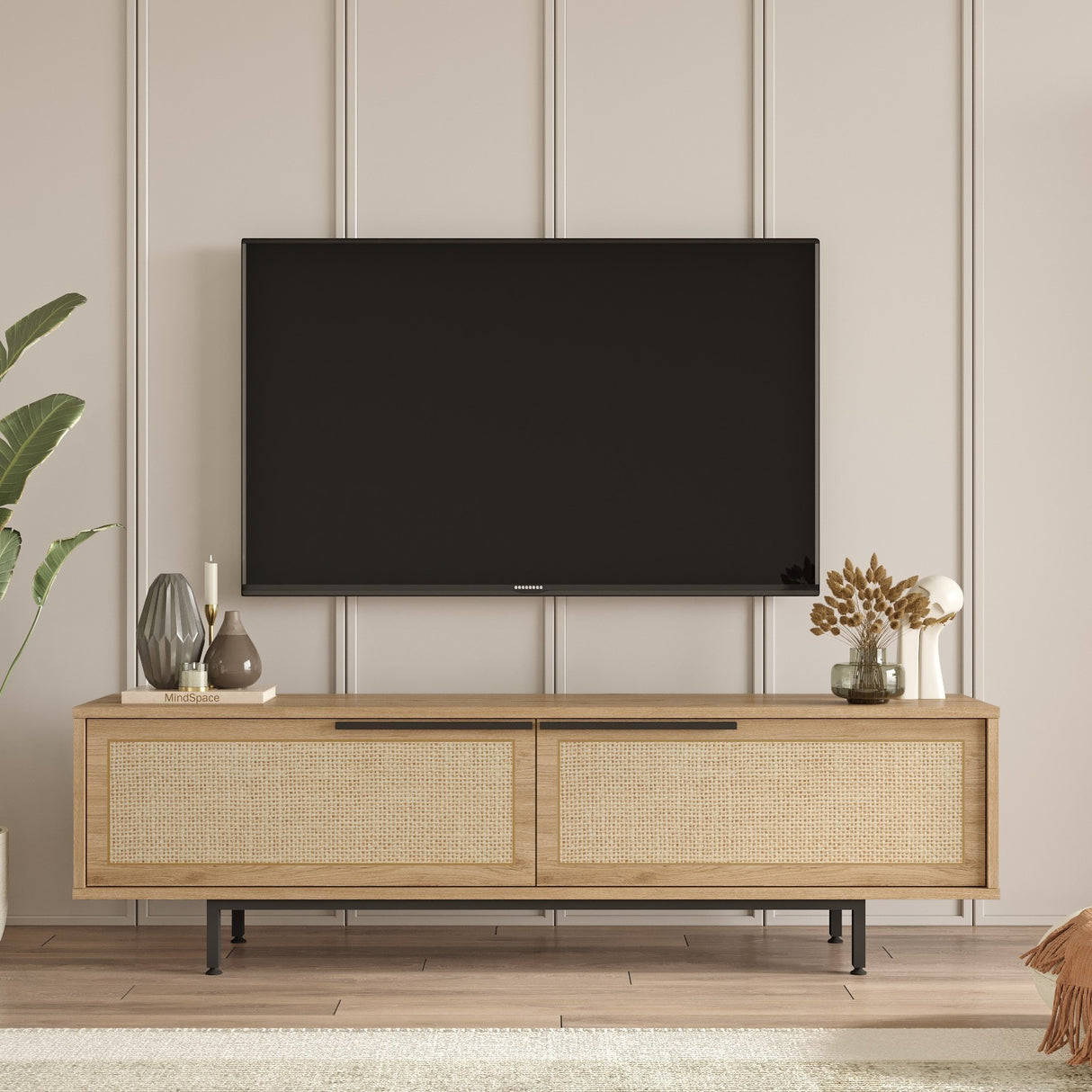 TV -Möbel Cosmos Walnut Eiche Melamin 160x45.1x35.5 cm