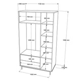 Kleiderschrank Cosmos Walnut Eik Melamin 112.2x195.6x55 cm