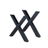 2er Set Tischbeine X-Leg Schwarz Metall