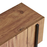 Nexus TV-Schrank in Eichenoptik mit schwarzer 180 cm großer Atlantic Pine-Eichenoptik und schwarzem melaminbeschichtetem Holzverbundstoff