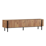 Nexus TV-Schrank in Eichenoptik mit schwarzer 180 cm großer Atlantic Pine-Eichenoptik und schwarzem melaminbeschichtetem Holzverbundstoff