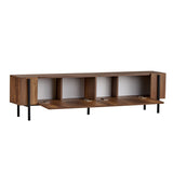 Nexus TV-Schrank Walnussoptik schwarz 180 cm Barocke Walnussoptik und schwarzer Melamin-Holzverbundstoff