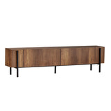 Nexus TV-Schrank Walnussoptik schwarz 180 cm Barocke Walnussoptik und schwarzer Melamin-Holzverbundstoff