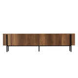 Nexus TV-Schrank Walnussoptik schwarz 180 cm Barocke Walnussoptik und schwarzer Melamin-Holzverbundstoff