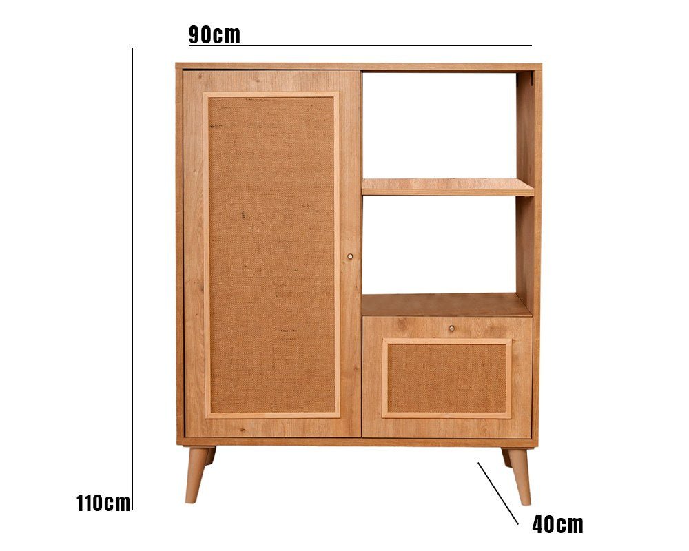 Wandschrank Jut Oak Buchenholz 40x110x90 cm