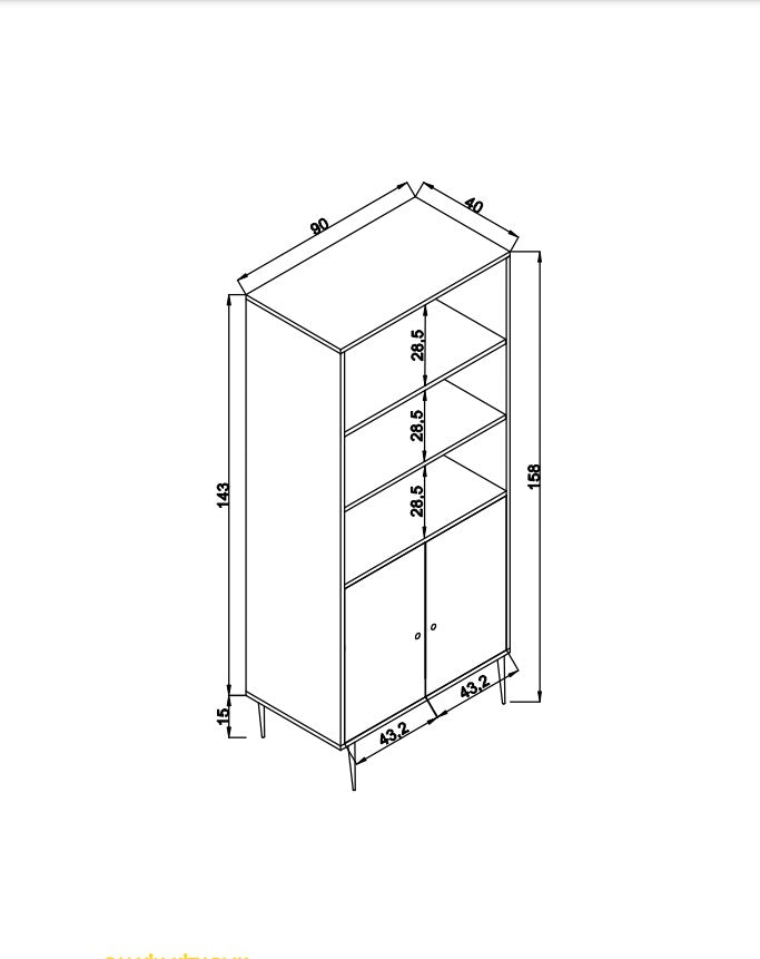 Bücherregal Jut Oak Buchenholz 40x110x90 cm