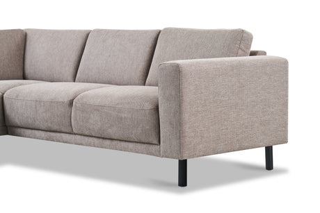 Modernes 3-Sitzer Ecksofa Links Taupe Stoff Aniko mit Liege 240x197x78 cm