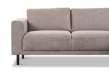 Banken - Moderne 3 - zits Hoekbank Rechts Taupe Stof Aniko met Lounger 240x197x78 cm - Dimehouse