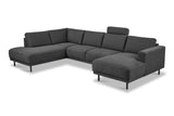 Modernes 3-Sitzer Ecksofa Rechts Anthrazit Stoff Aniko mit Liege 240x197x78 cm
