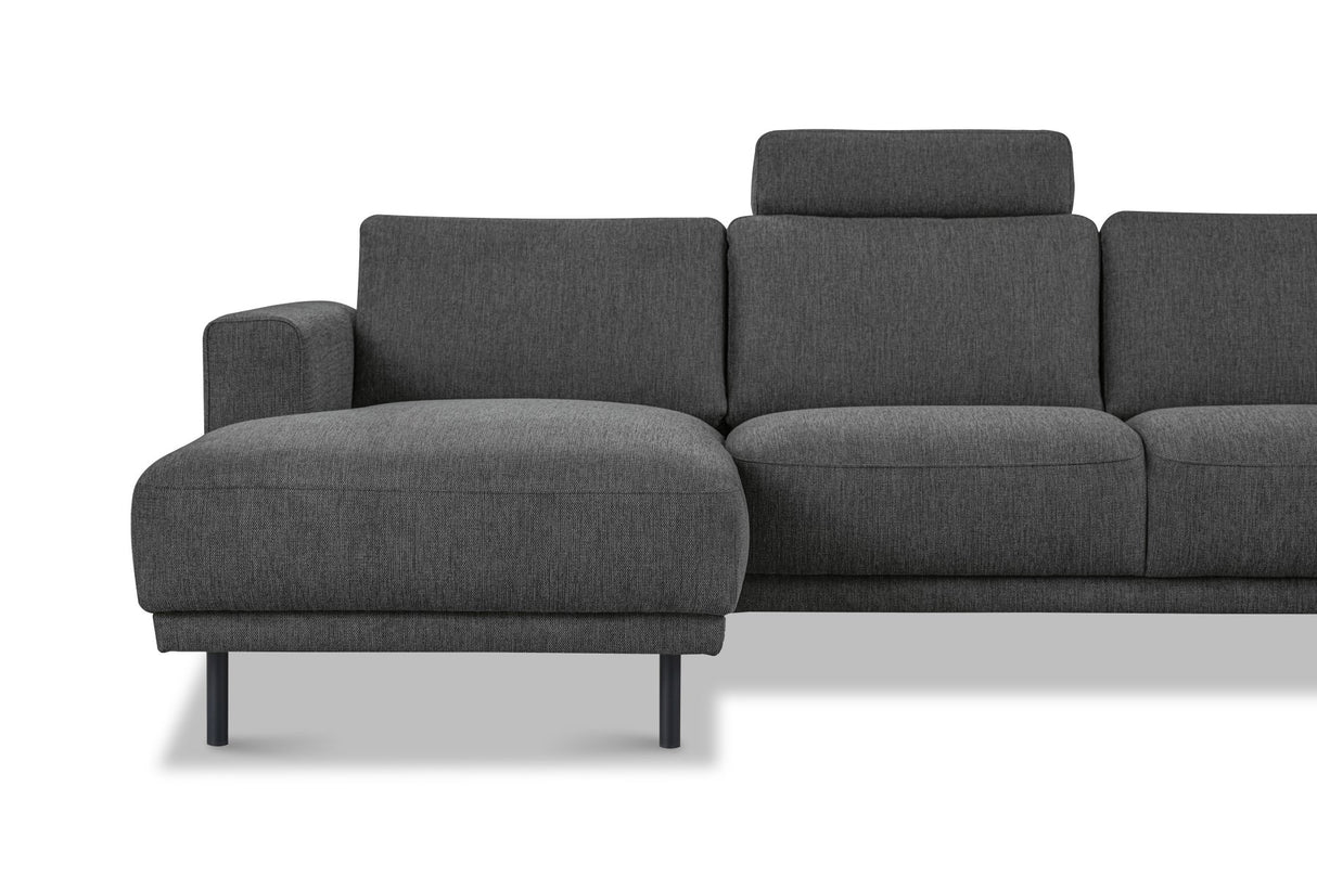Modernes 3-Sitzer Ecksofa Rechts Anthrazit Stoff Aniko mit Liege 240x197x78 cm