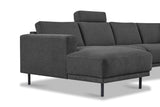 Modernes 3-Sitzer Ecksofa Rechts Anthrazit Stoff Aniko mit Liege 240x197x78 cm