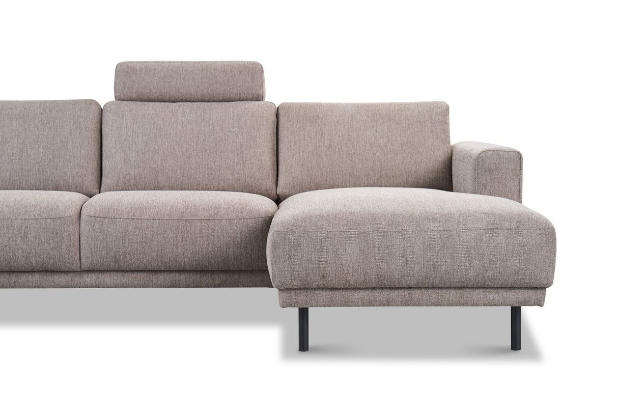Modernes 3-Sitzer Ecksofa Rechts Anthrazit Stoff Aniko mit Liege 240x197x78 cm