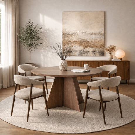 Eettafels-Eetkamertafel rond Walnoot - 120 cm - Mary-Dimehouse