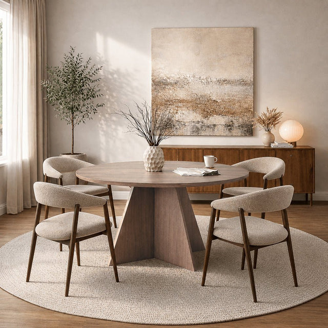 Eettafels-Eetkamertafel rond Walnoot - 120 cm - Mary-Dimehouse