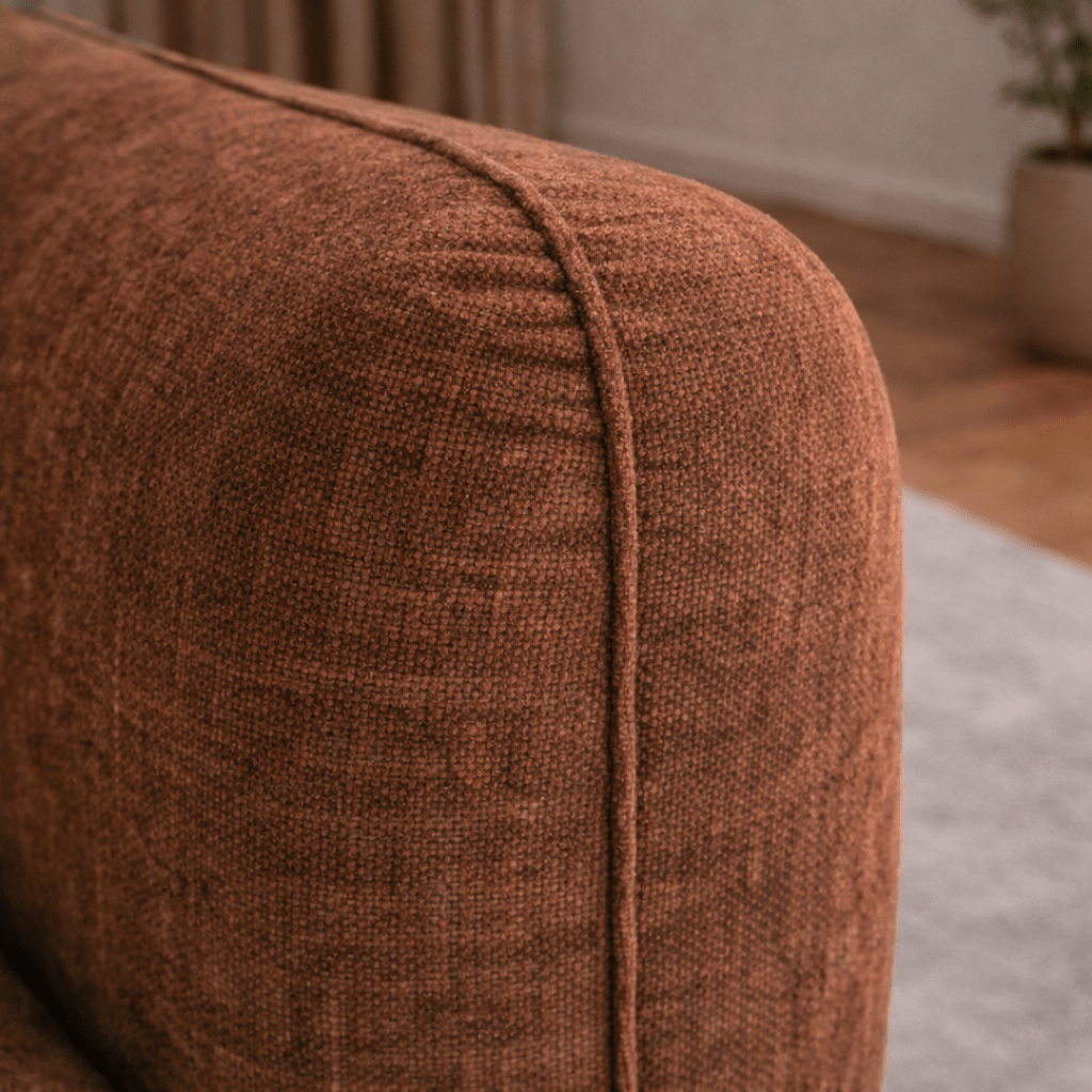 Ecksofa Chaiselongue Kupfer Strukturstoff Dwayne – links