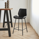 Beau Industriële Barkruk Zwart Kunstleer – 67 cm Zithoogte - Zonder Armleuningen sfeerfoto in modern interieur