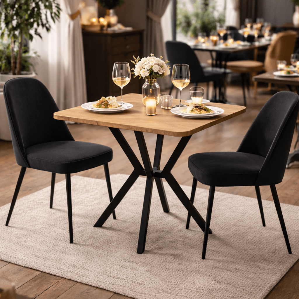 Bistrotafels - Bistro eettafel Eikenlook melamine - 70x70 cm - Elmo - Dimehouse