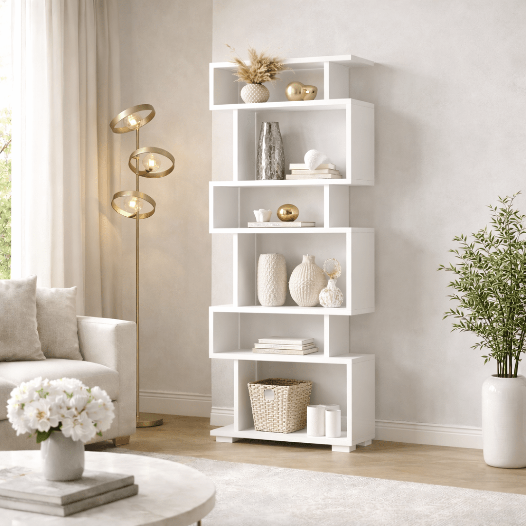 Bücherregal Block Weißes Melamin 60x165x19,5 cm