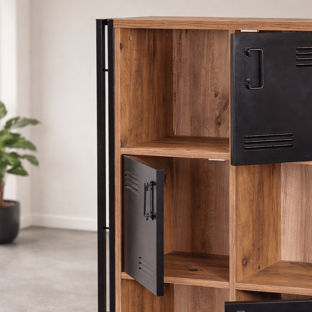 Bücherregal Cosmo Atlantic Pine Black Melamin 89x127x35 cm