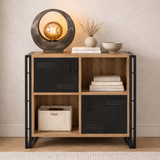 Bücherregal Cosmo Atlantic Pine Black Melamin 89x89x35 cm