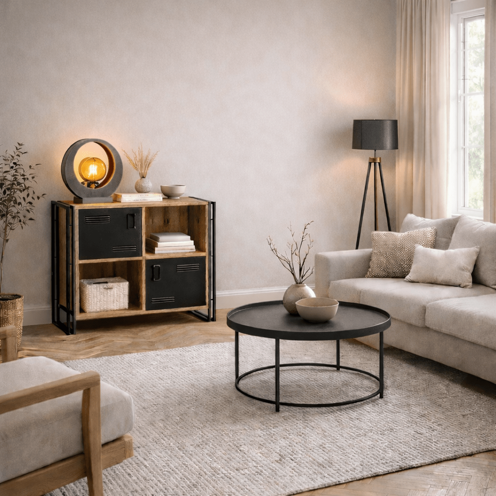 Bücherregal Cosmo Atlantic Pine Black Melamin 89x89x35 cm