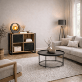 Bücherregal Cosmo Atlantic Pine Black Melamin 89x89x35 cm