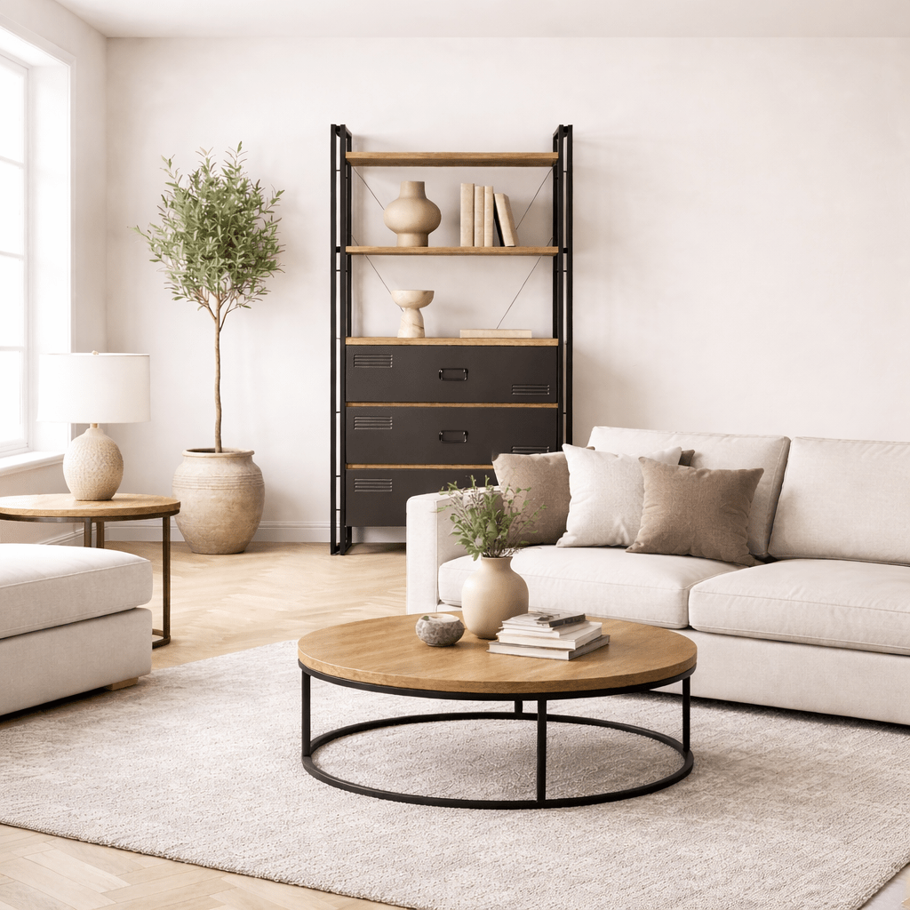 Bücherregal Cosmo Atlantic Pine Black Melamin 90x180x35 cm