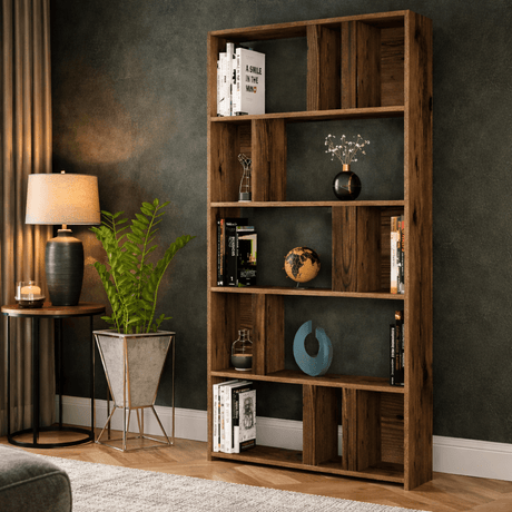 Bücherregal Lima Walnut Melamin 90x180x20 cm