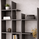 Bücherregal Anthrazit Melamin Manco 122x188x25,5 cm