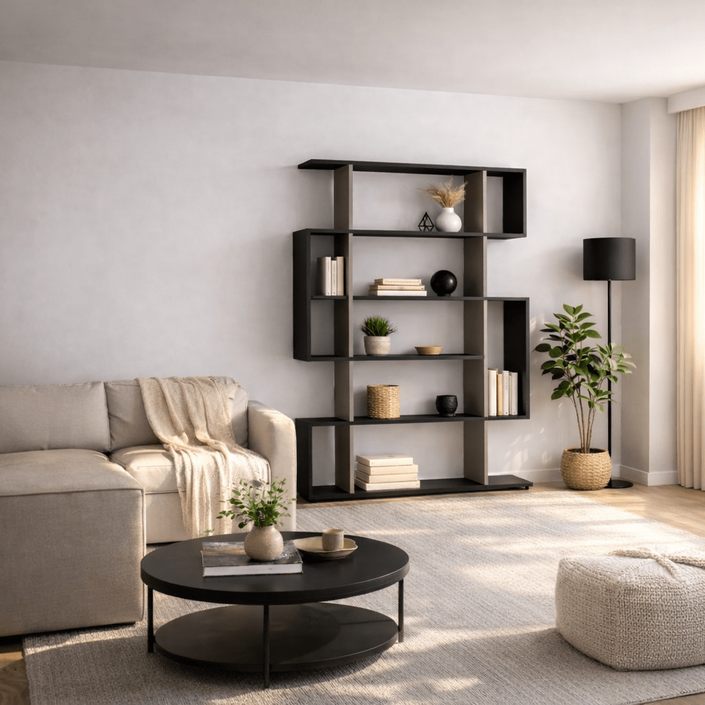 Bücherregal Mito Anthrazit Brown Melamin 110x161x25,5 cm