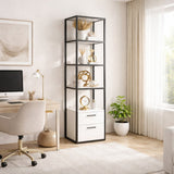 Bücherregal Robbins schwarzes schwarzes weißes Melamin 39x160x39 cm