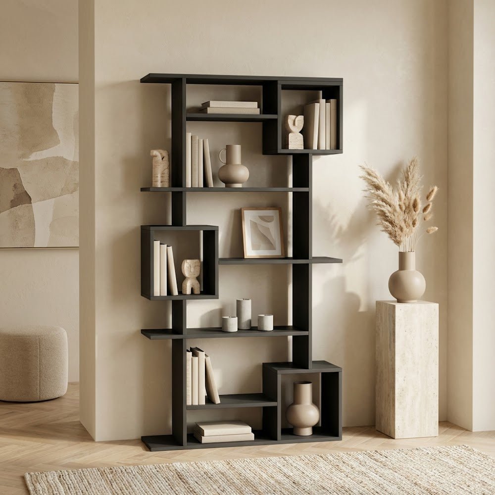 Bücherregal Soto Anthrazit Melamin 92x173x28 cm