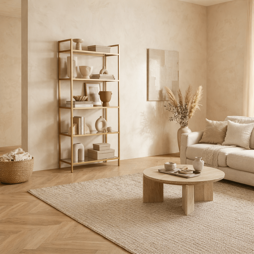 Bücherregal Veneto Gold Glass 80x165x30 cm